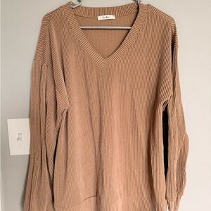 Tres Bien Camel V-Neck Sweater